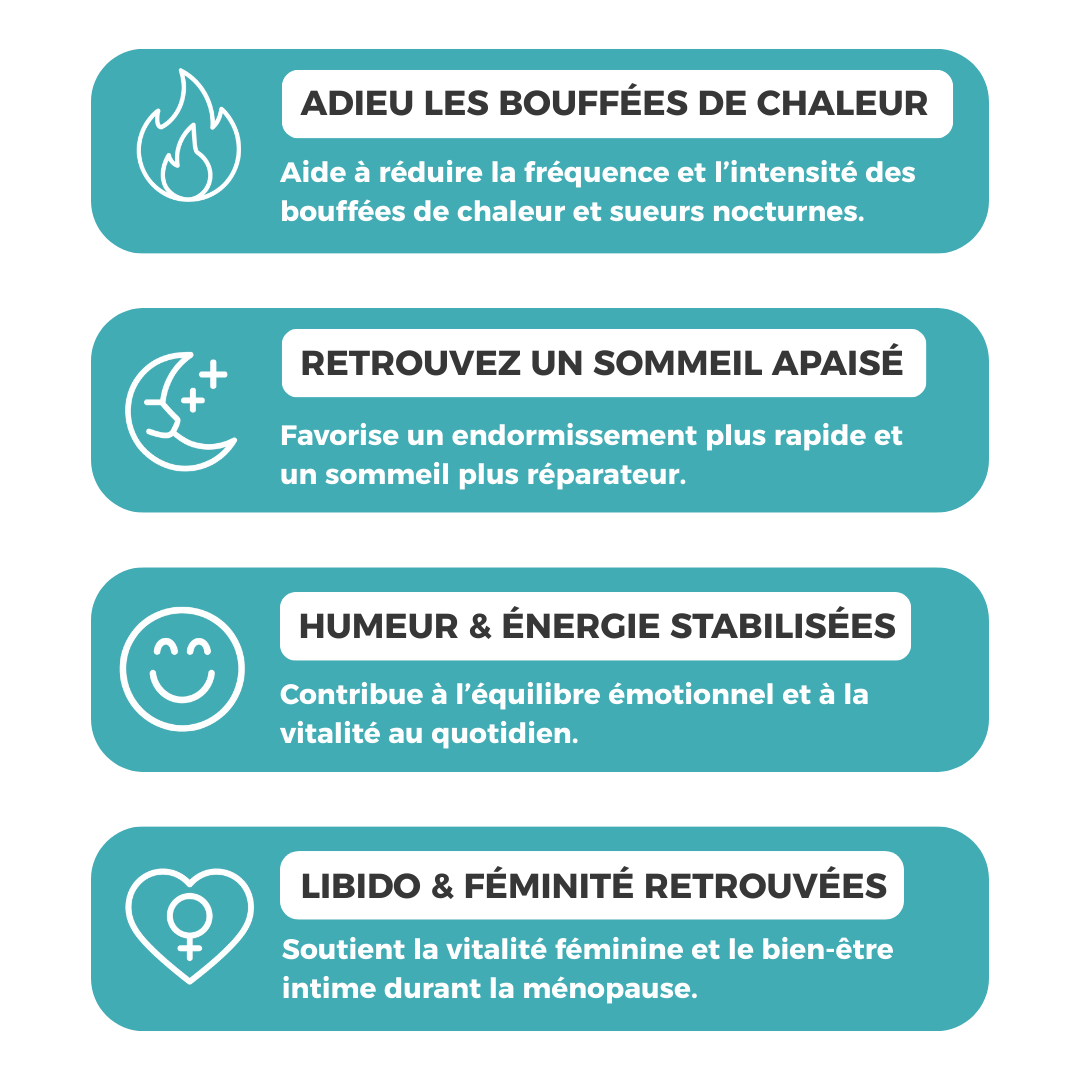 Cure Ménopause – Moins de bouffées de chaleur, un sommeil plus stable et une humeur plus apaisée, naturellement.