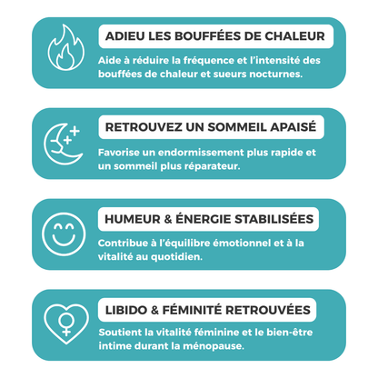 Cure Ménopause – Moins de bouffées de chaleur, un sommeil plus stable et une humeur plus apaisée, naturellement.